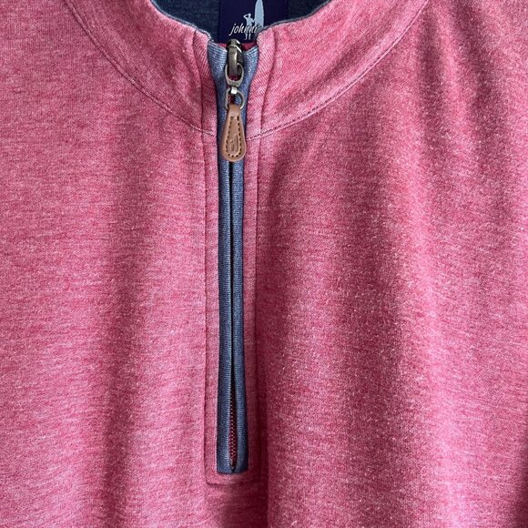 Johnnie-O Surf 1/4 Zip Mock Neck XXL Pullover Scarlet Heather Long Sleeve - Picture 2 of 11